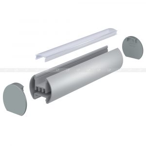 LED профіль алюмінієвий круглий анодований, срібло (ЛСК) схема