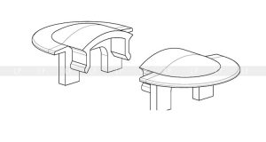 LED-профіль алюмінієвий врізний ЛПВ7 (заглушки)